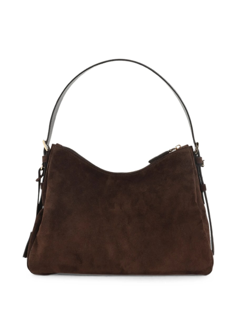 Prada Prada Logo-plaque Suede Shoulder Bag, view 3