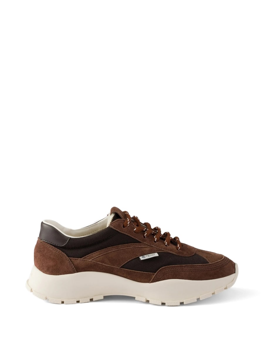 Prada Prada Mesh Suede Sneakers