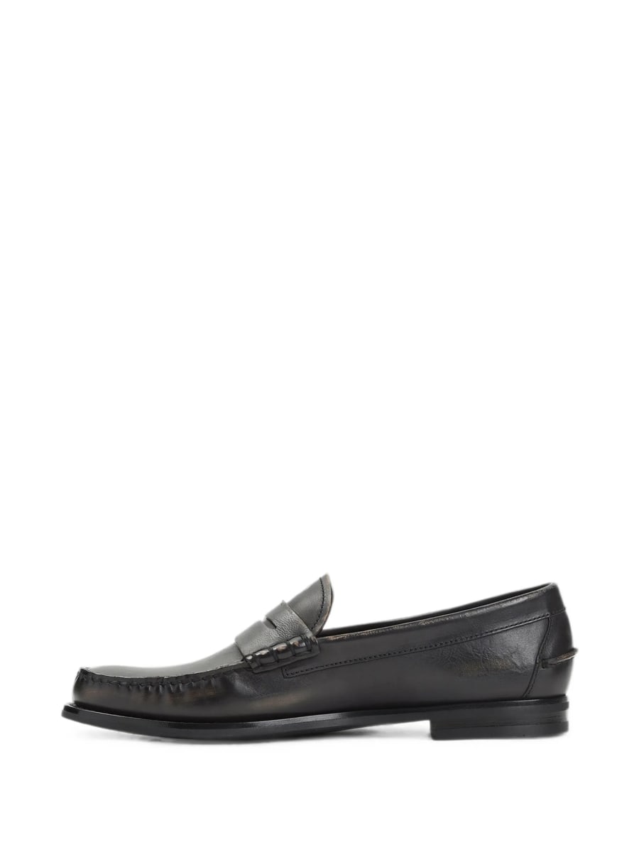 Prada Prada Antiqued Leather Loafers, view 4