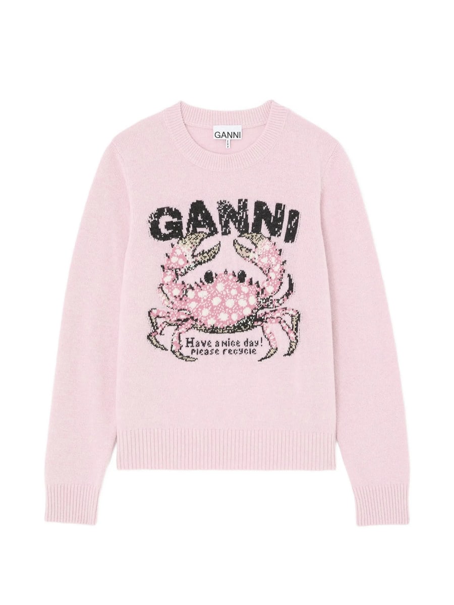 Ganni Ganni Crab-intarsia Sweater