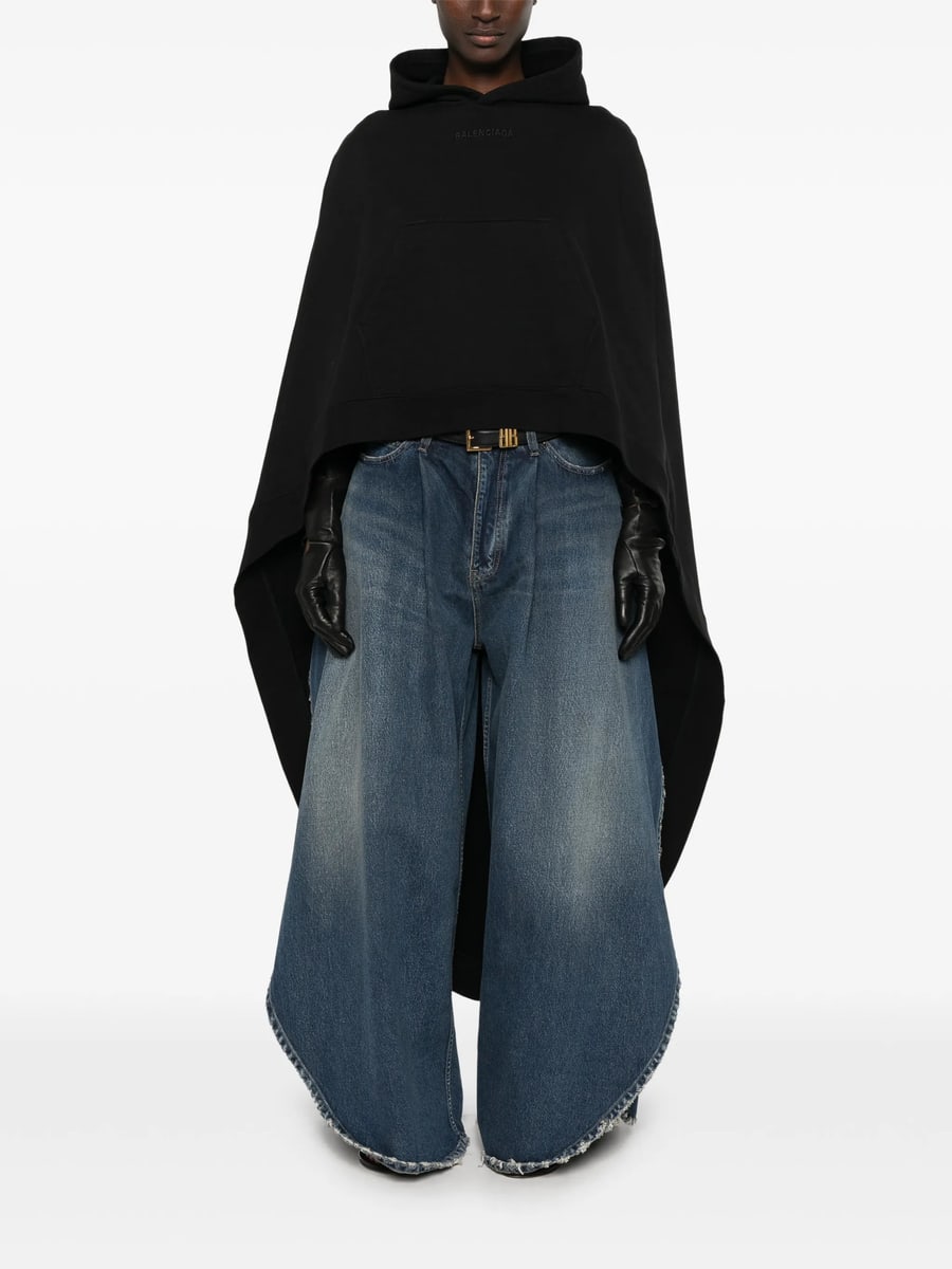 Balenciaga Balenciaga Oversized Asymmetric Hooded Cape, view 4