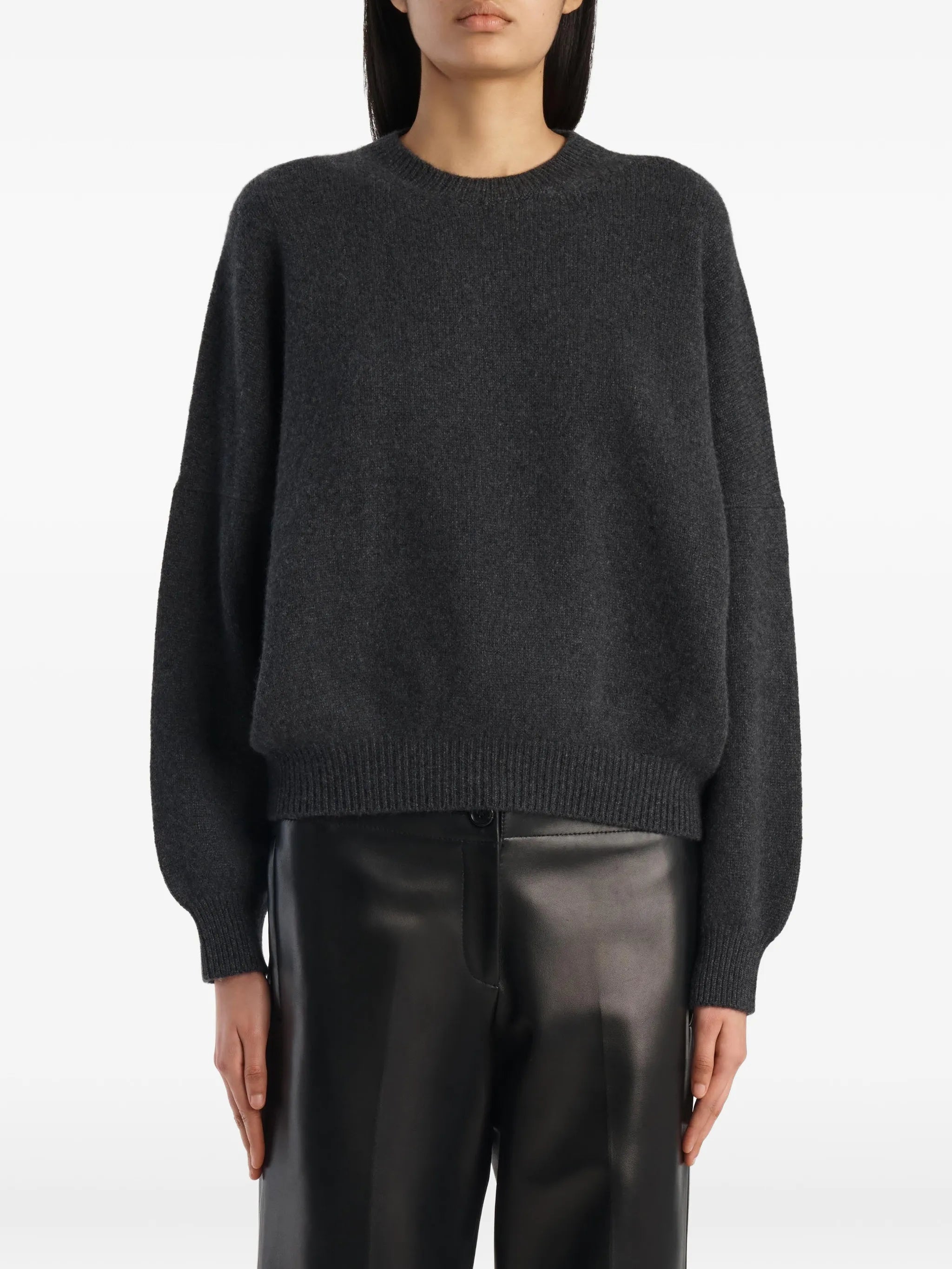 Khaite Khaite Margaux Sweater In Charcoal, view 2
