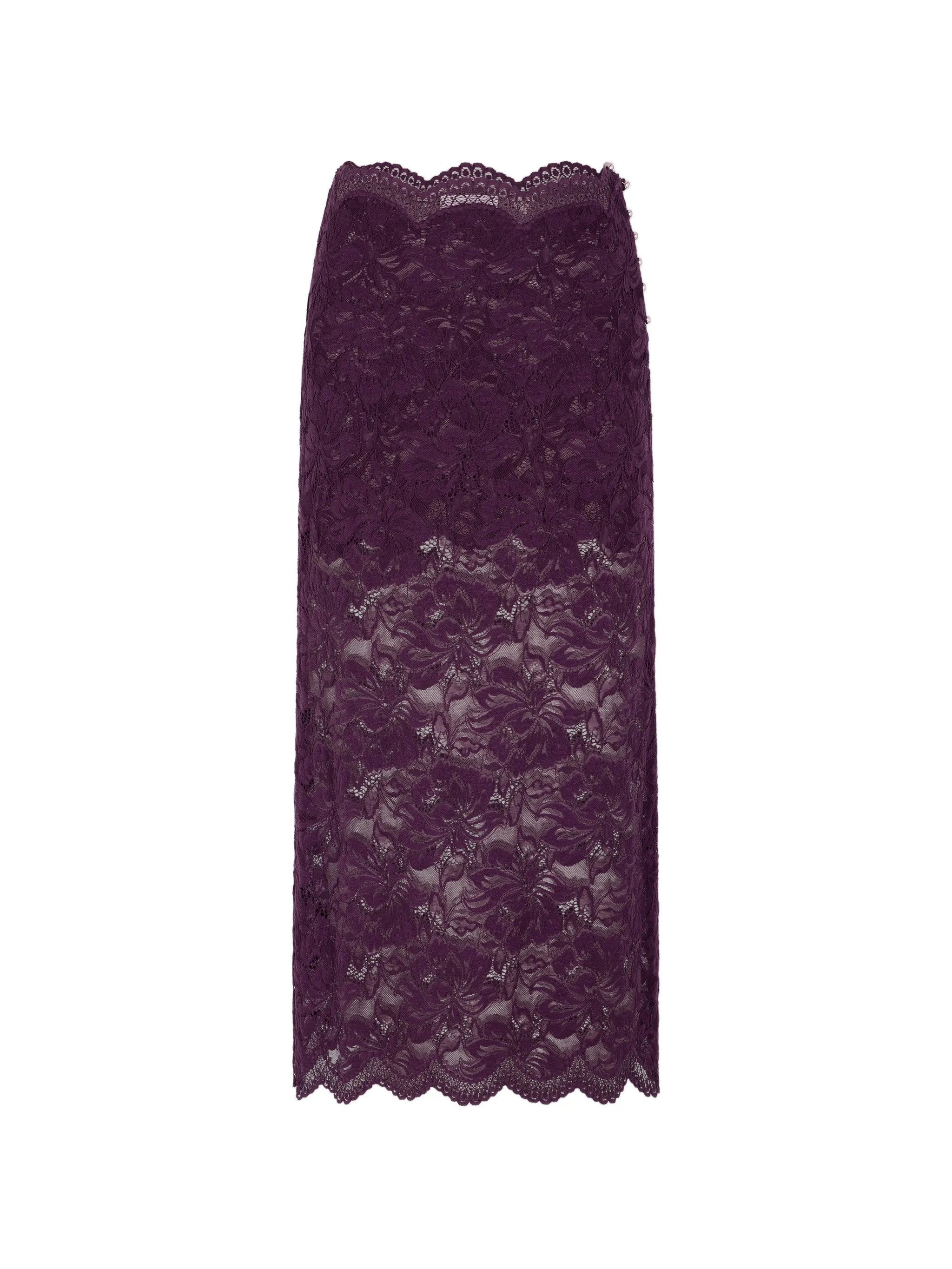 Rabanne Rabanne Layered Lace Midi Skirt