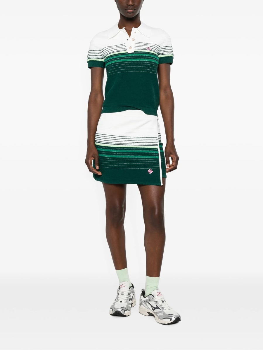 Casablanca Casablanca Striped Wrap-front Mini Skirt, view 4