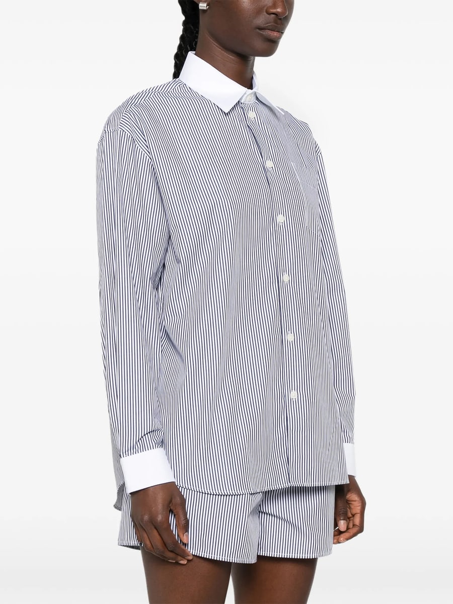Sporty & Rich Sporty & Rich Striped Cotton Shirt, view 5