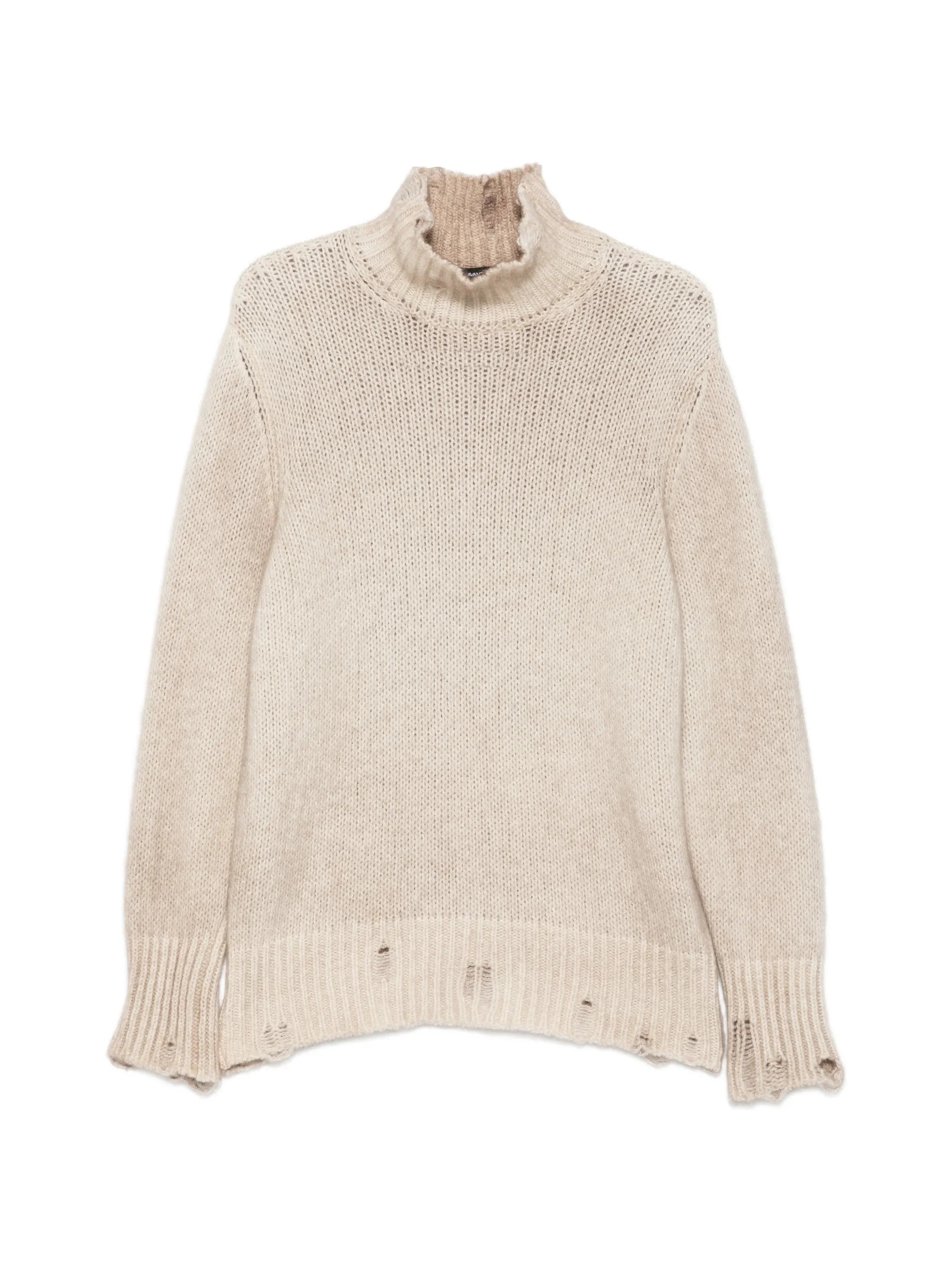 Avant Toi Avant Toi Distressed Roll-neck Sweater