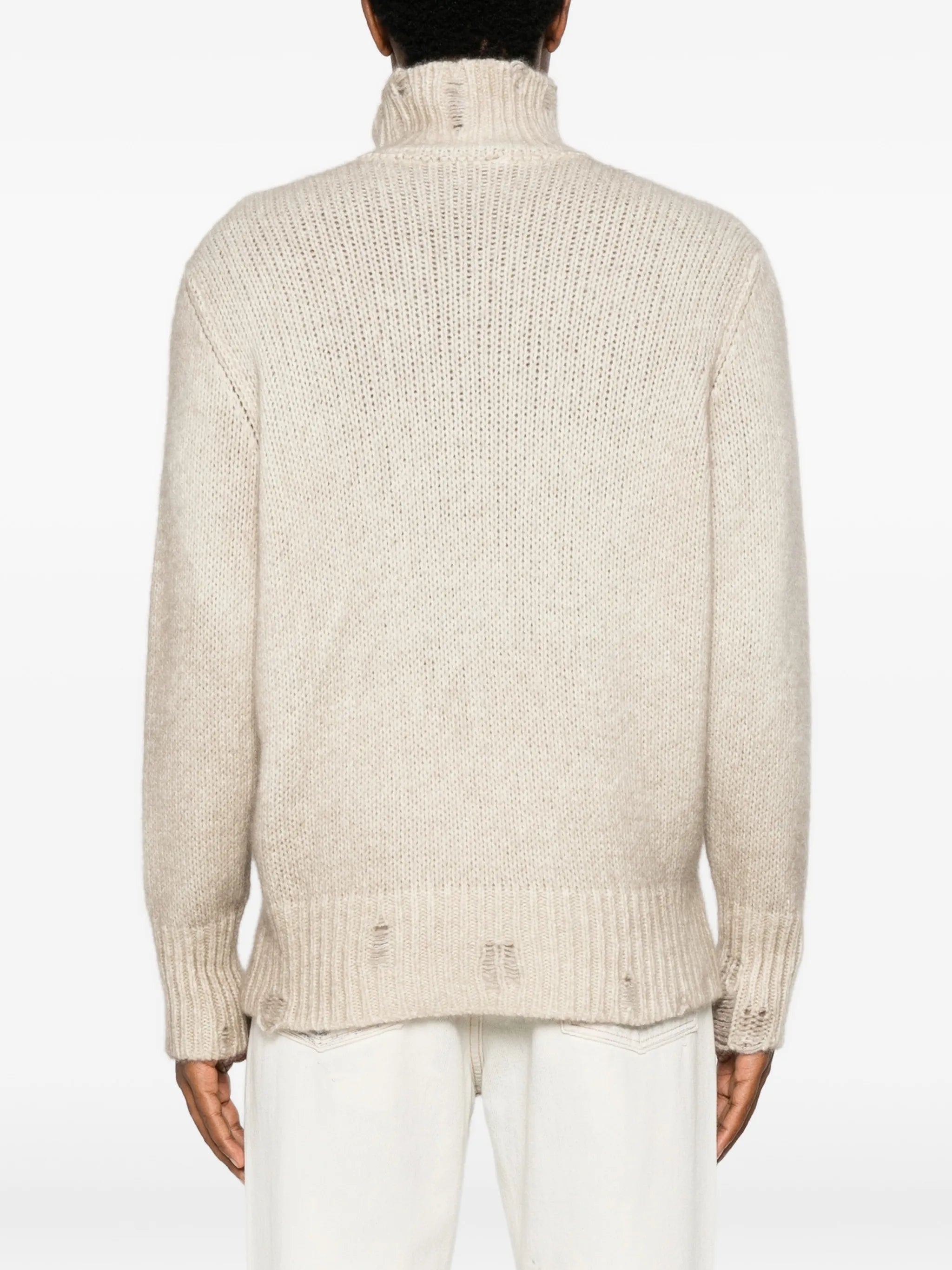 Avant Toi Avant Toi Distressed Roll-neck Sweater, view 2