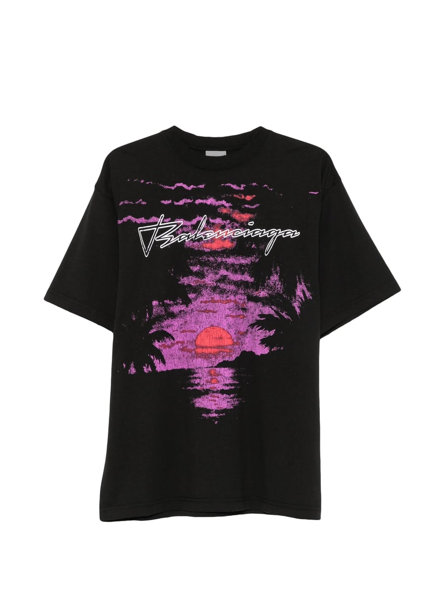 Balenciaga Balenciaga Graphic-print Distressed T-shirt