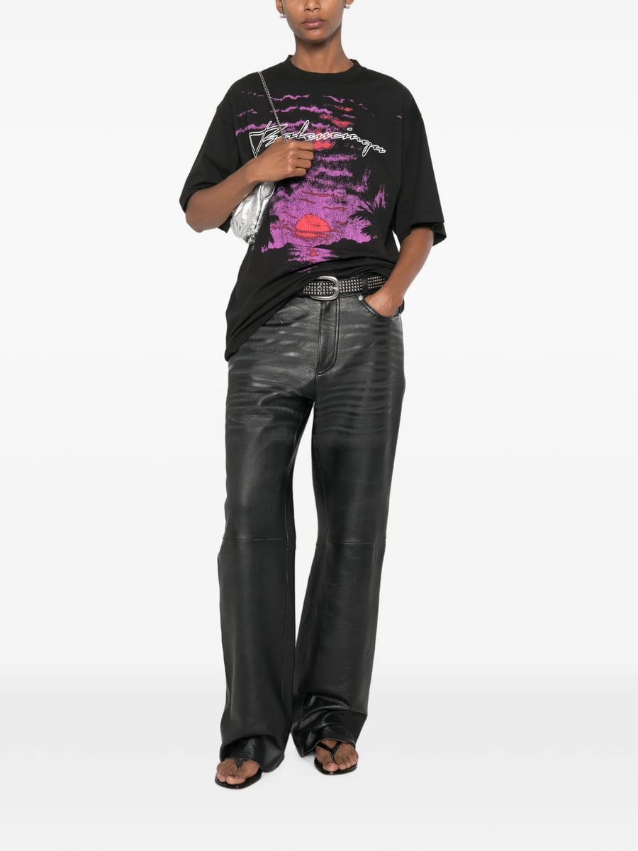 Balenciaga Balenciaga Graphic-print Distressed T-shirt, view 2