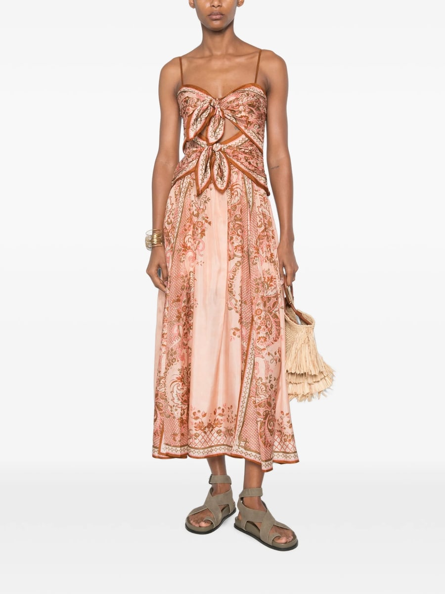 Zimmermann Zimmermann Aster Scarf Midi Dress, view 2