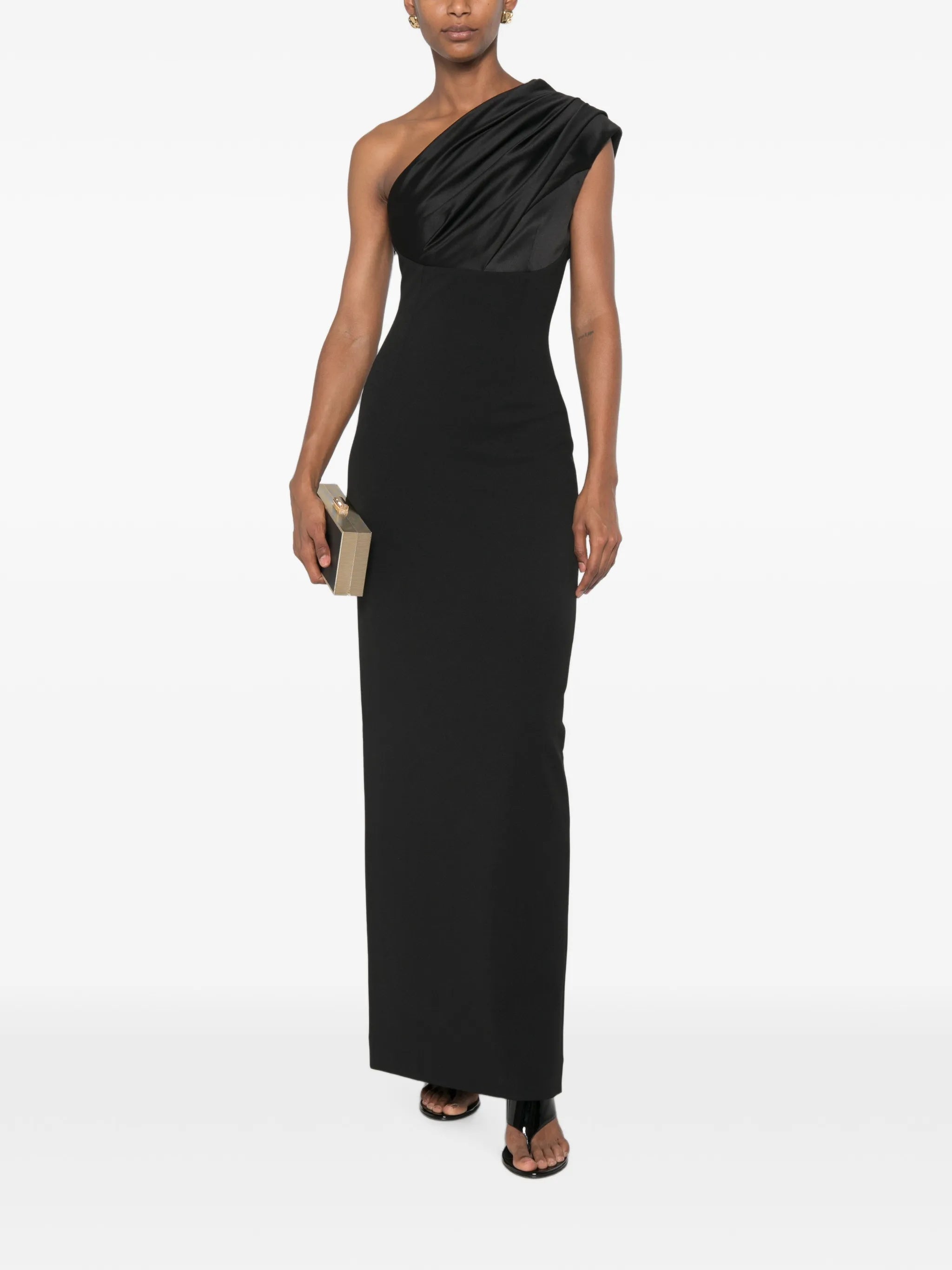 Solace London Solace London One-shoulder Draped Maxi Dress, view 2