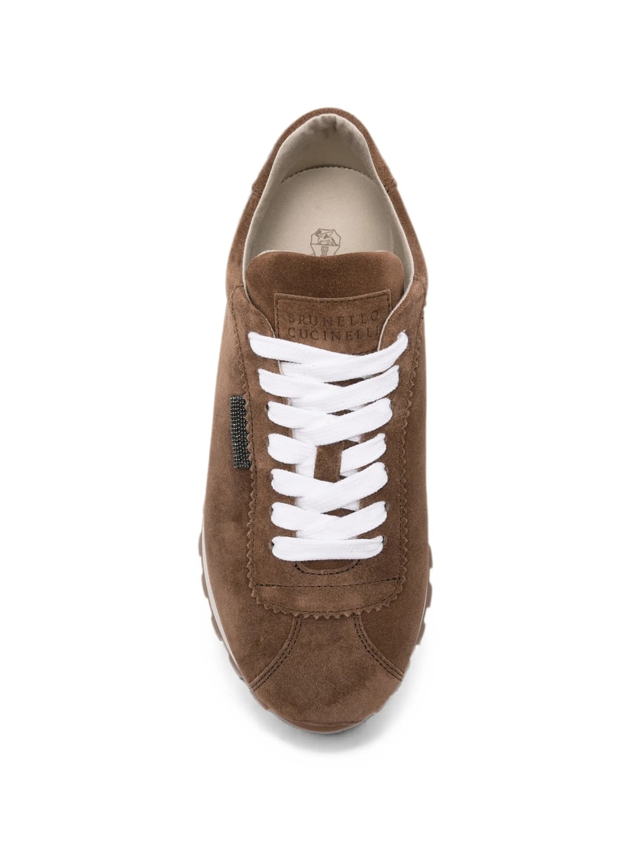 Brunello Cucinelli Brunello Cucinelli Monili-embellished Suede Sneakers, view 2