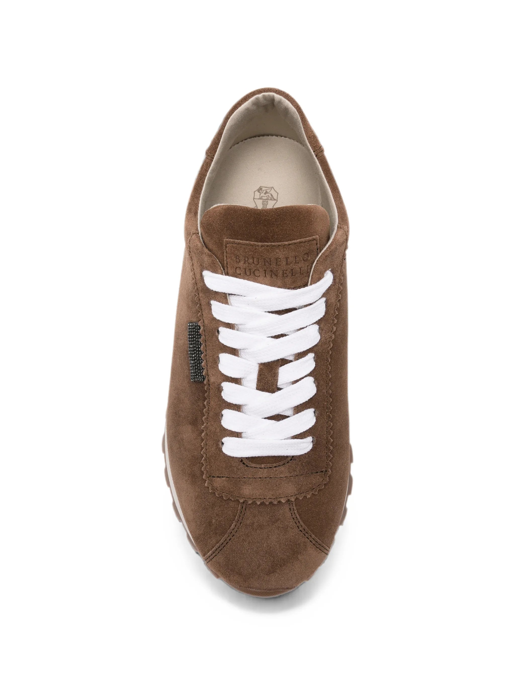 Brunello Cucinelli Brunello Cucinelli Monili-embellished Suede Sneakers, view 2