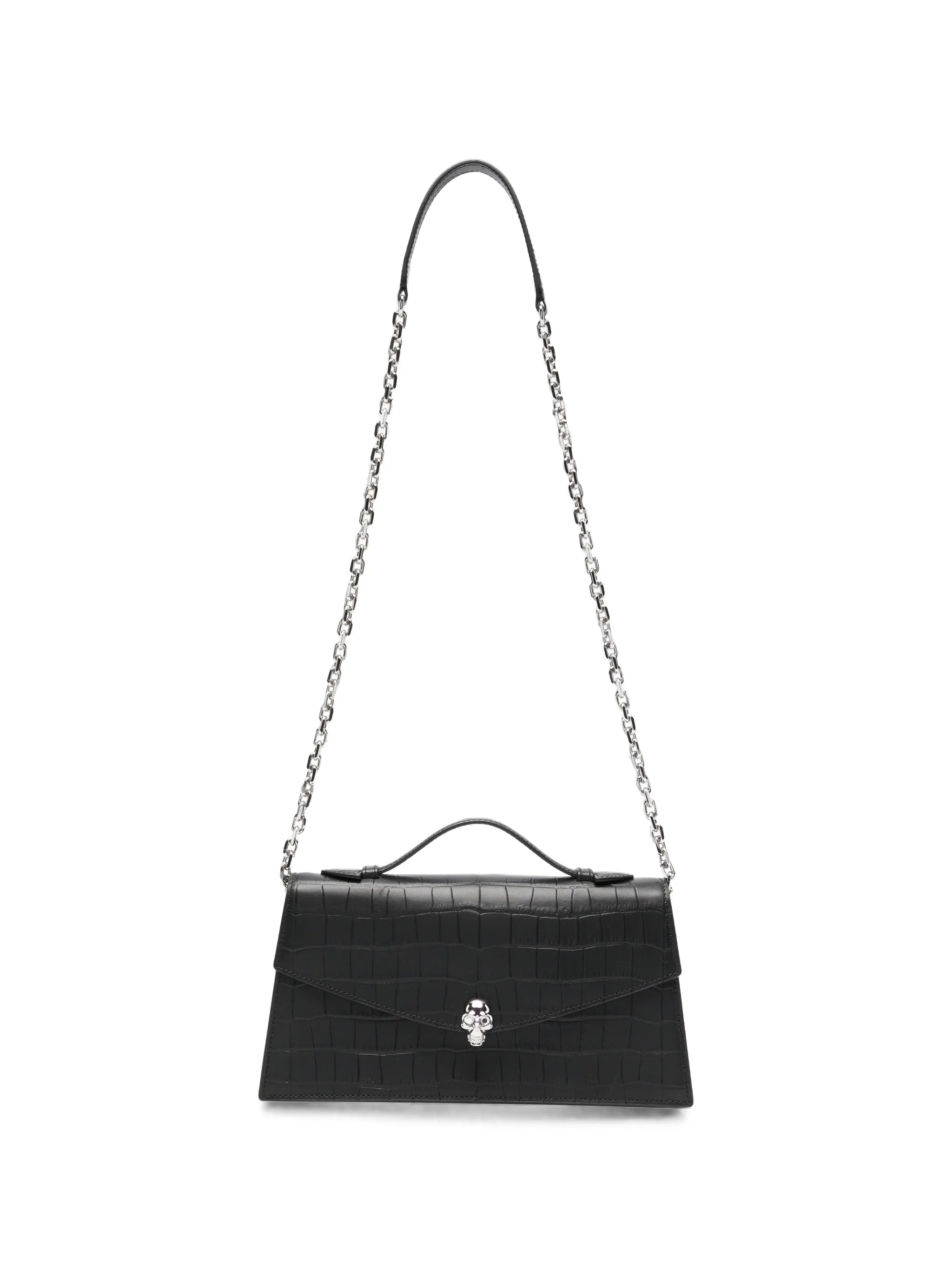 Alexander McQueen Alexander Mcqueen Skull Croc-effect Leather Cross Body Bag
