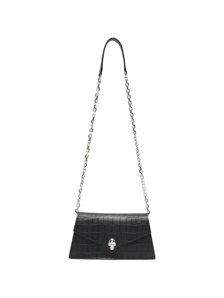 Alexander McQueen Alexander Mcqueen Skull Crocodile-effect Shoulder Bag