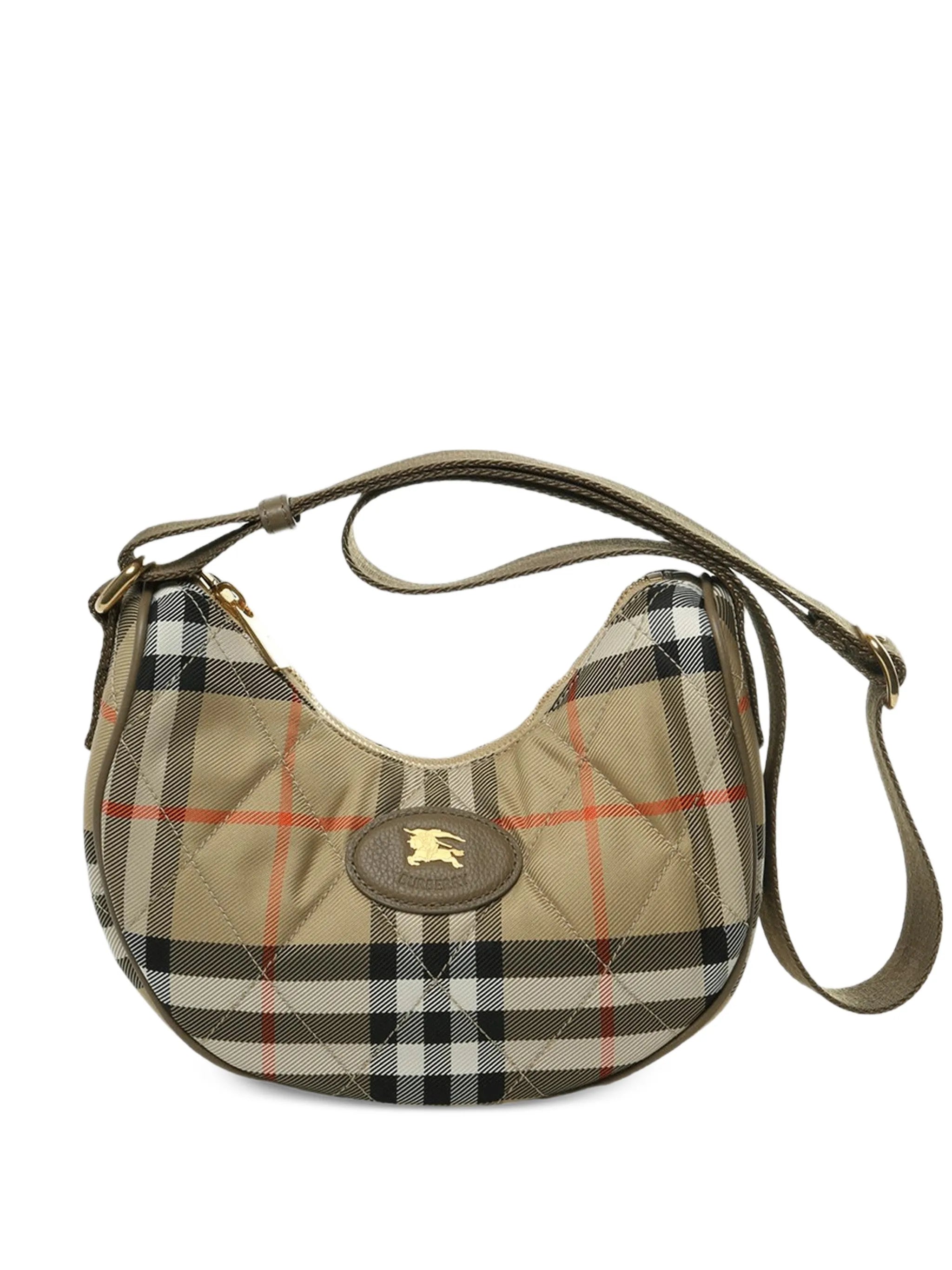 Burberry Burberry Horseshoe Quilted Check Crossbody Bag