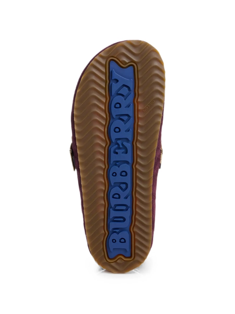 Burberry Burberry Check-pattern Buckle-fastening Flat Mules, view 4