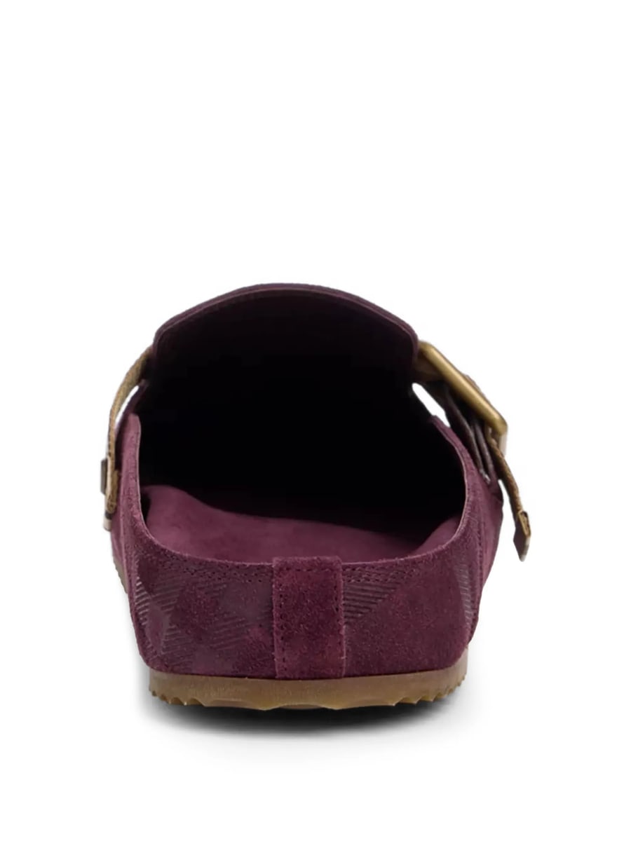 Burberry Burberry Check-pattern Buckle-fastening Flat Mules, view 5