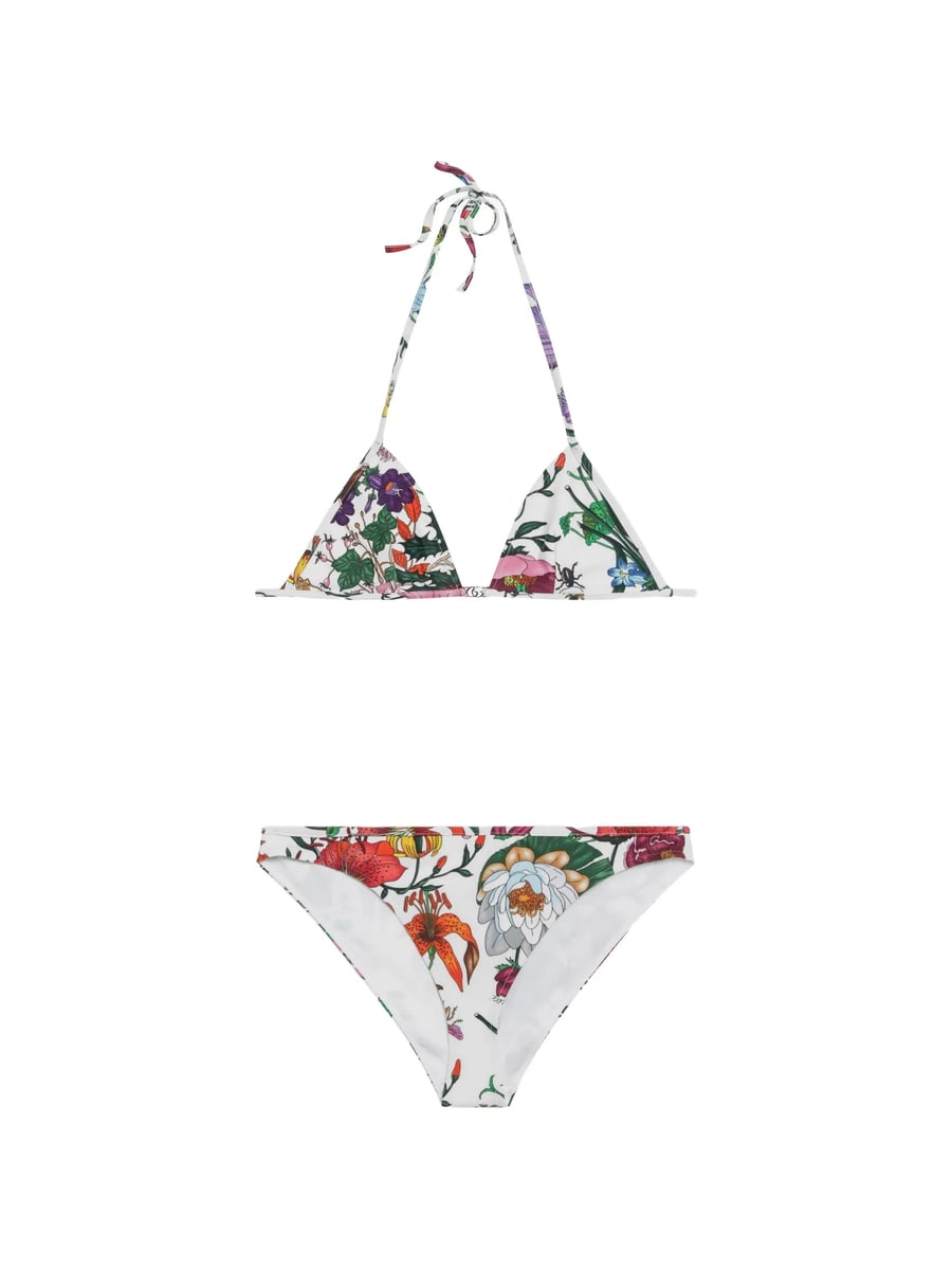 Gucci Gucci Floral-print Triangle Bikini