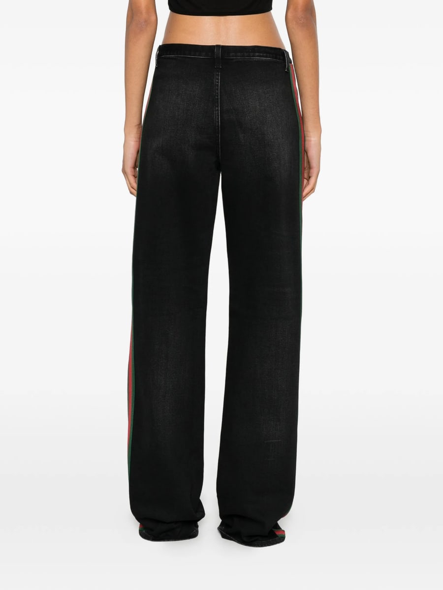 Gucci Gucci Web-stripe Wide-leg Jeans, view 5