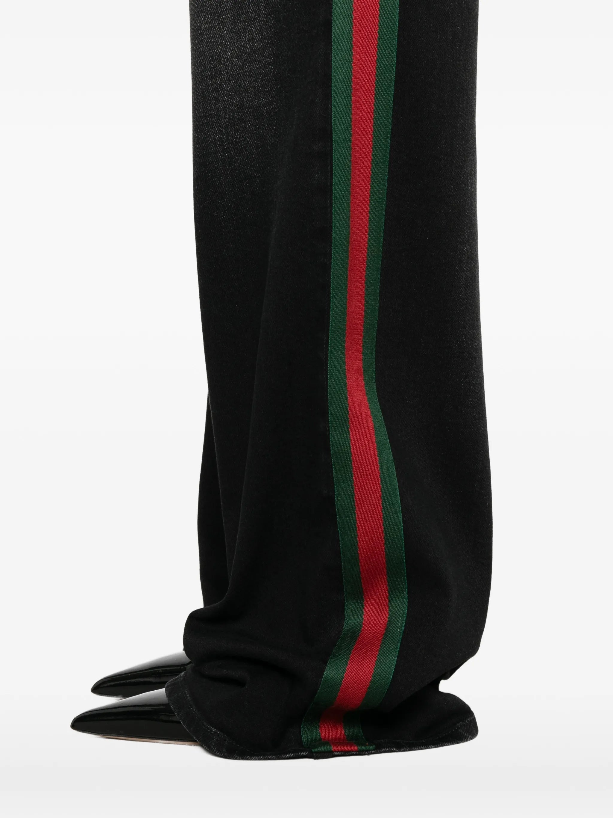 Gucci Gucci Web-stripe Wide-leg Jeans, view 2