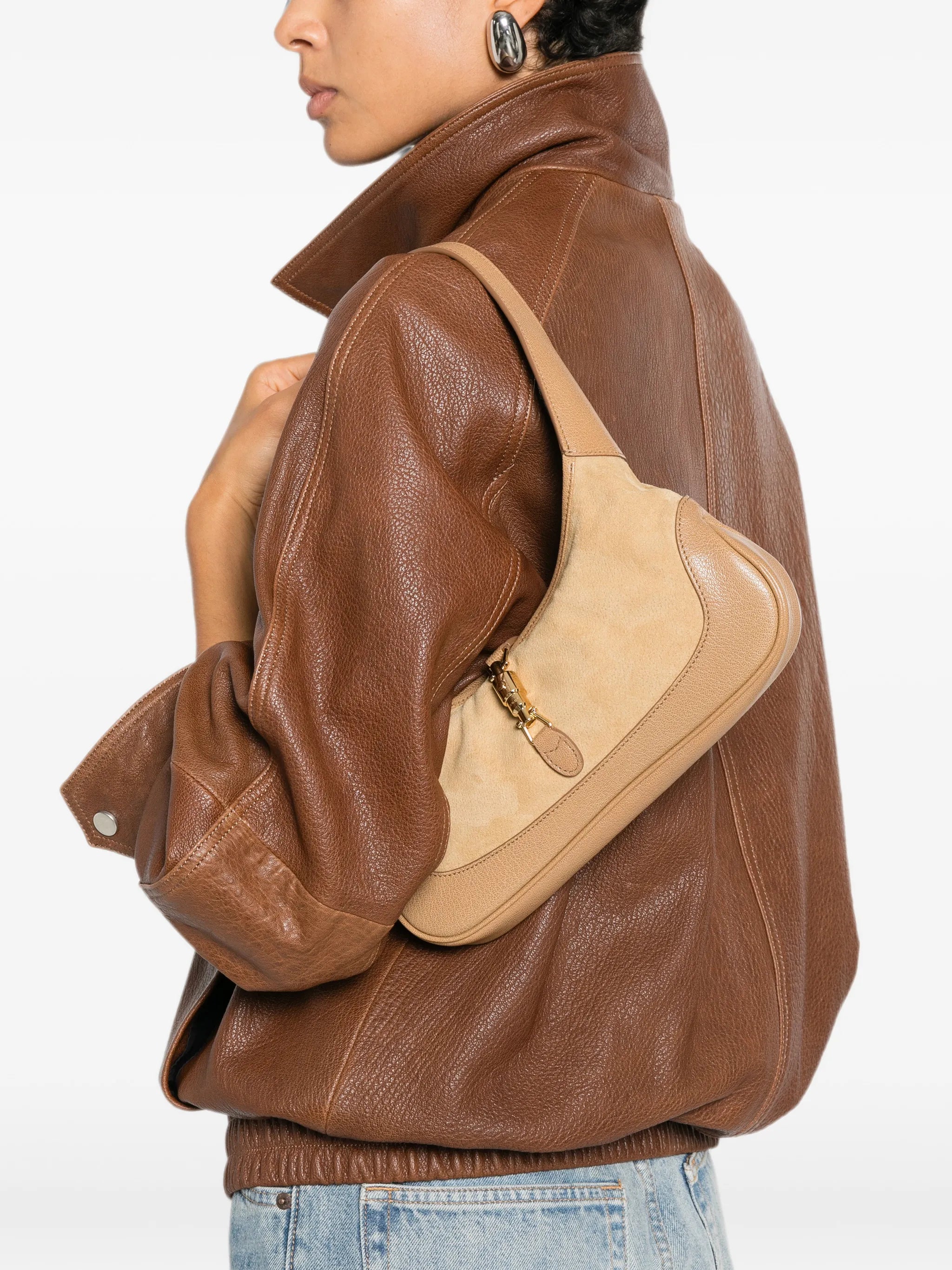 Gucci Gucci Jackie 1961 Suede Shoulder Bag, view 2