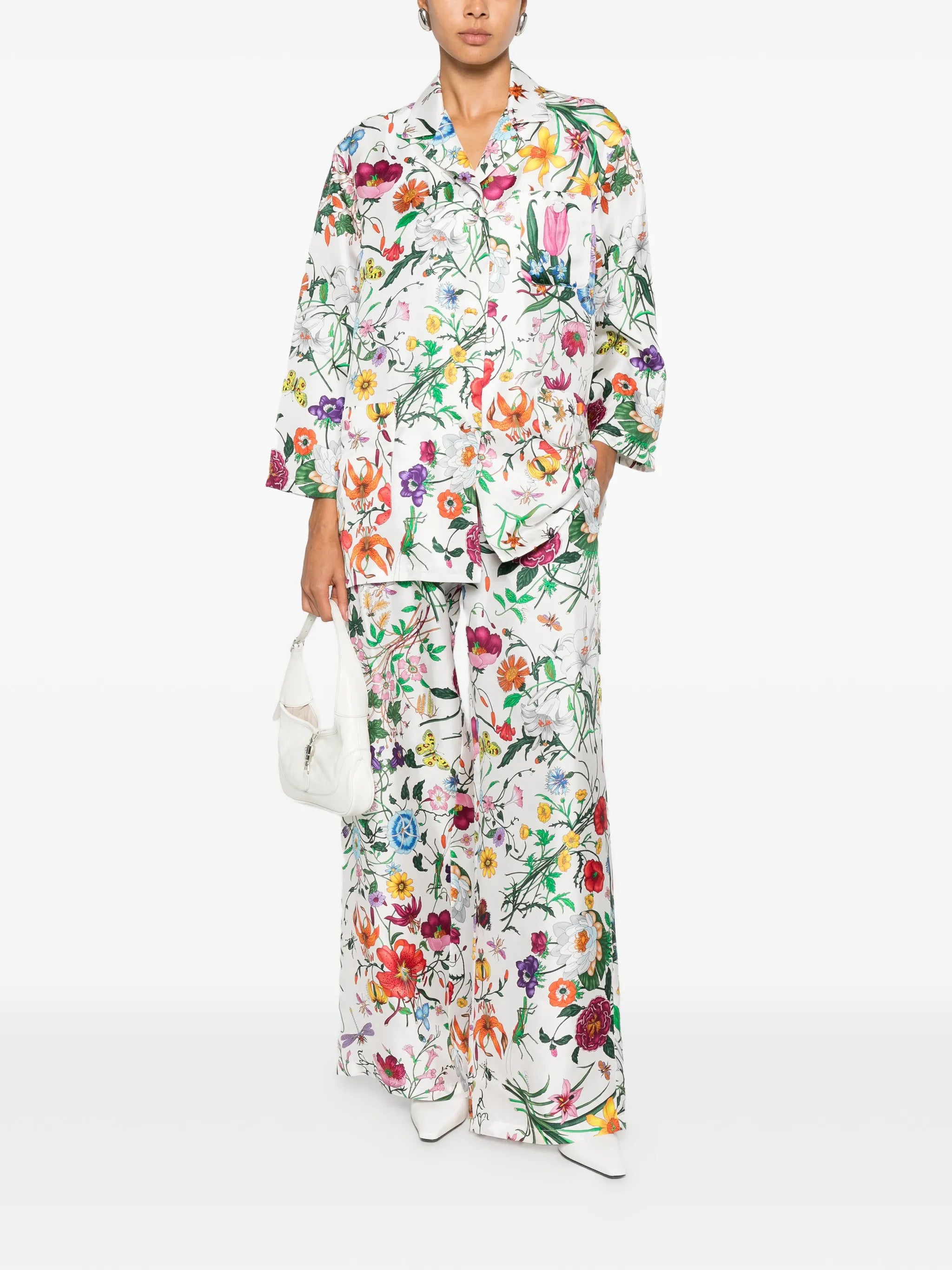 Gucci Gucci Floral-print Straight-leg Trousers, view 2