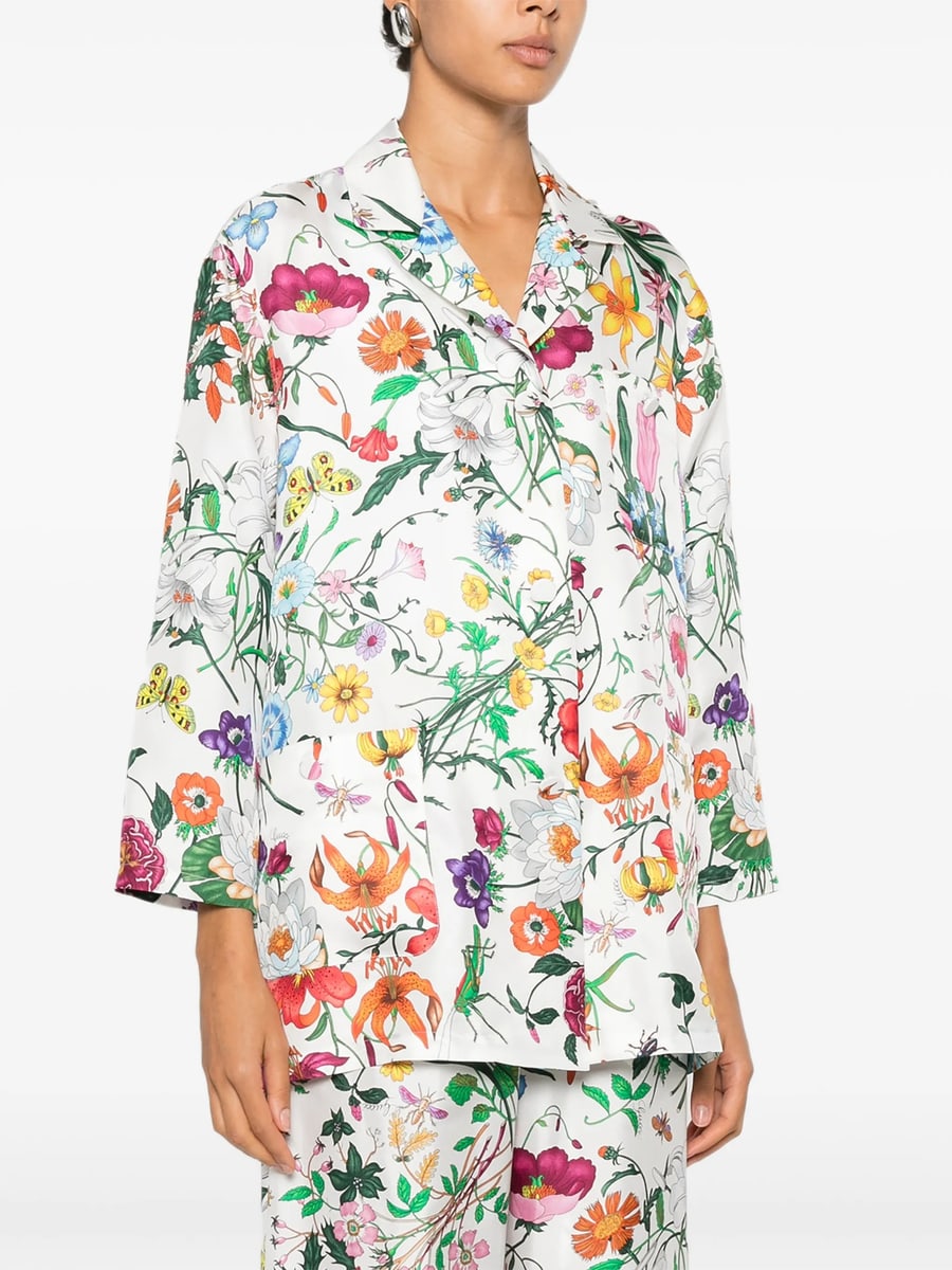 Gucci Gucci Flora-print Silk Shirt, view 5