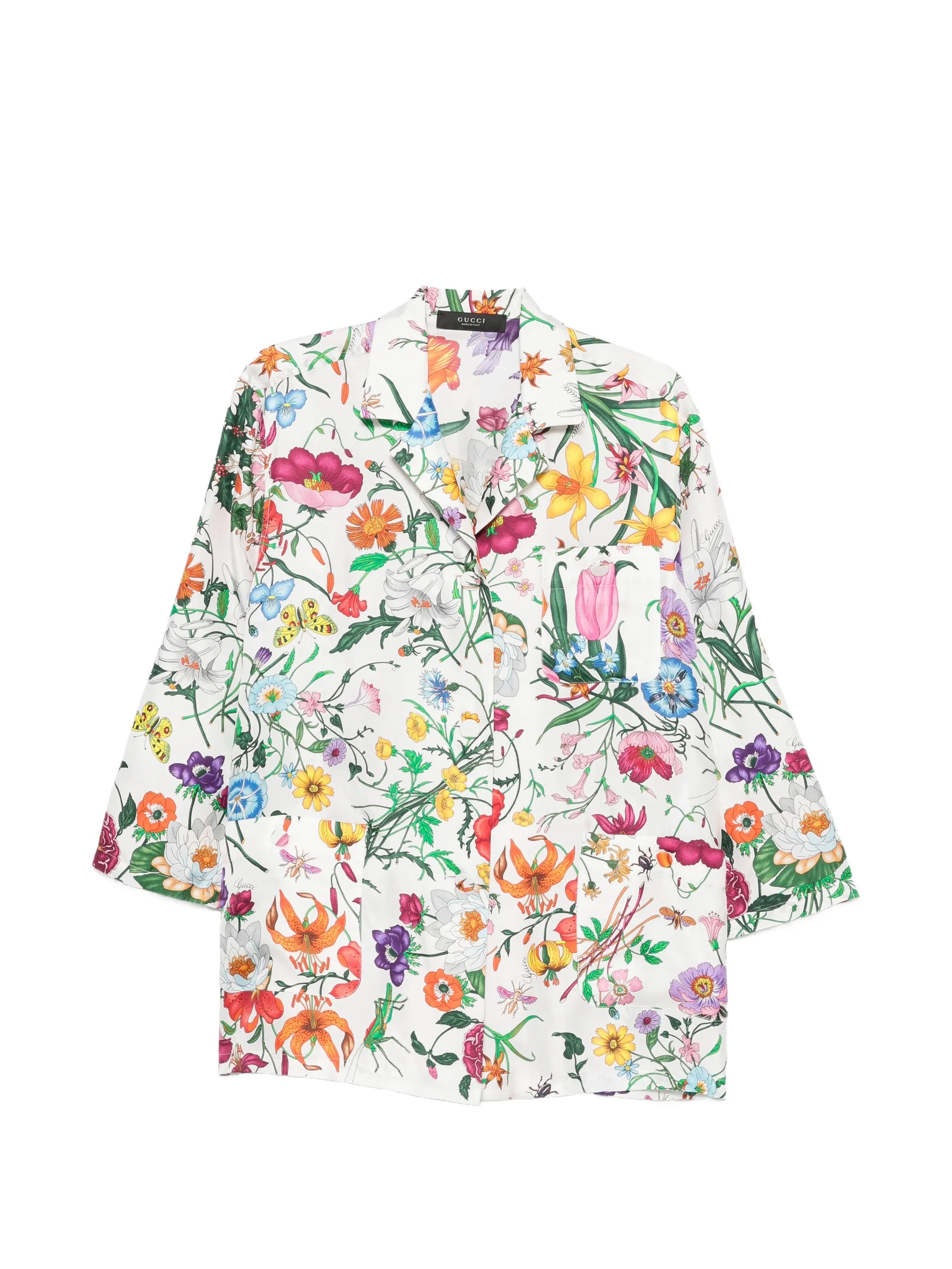Gucci Gucci Flora-print Silk Shirt