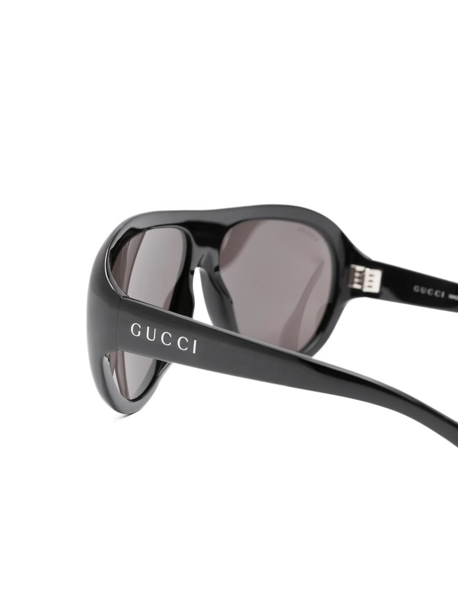 Gucci Gucci Logo-lettering Pilot-frame Sunglasses, view 3
