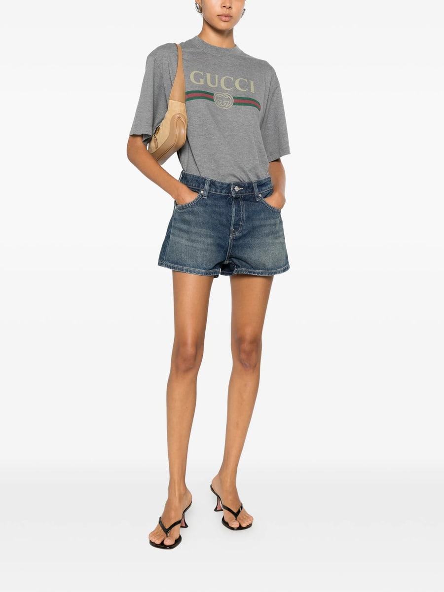 Gucci Gucci Interlocking G Web-stripe T-shirt, view 2