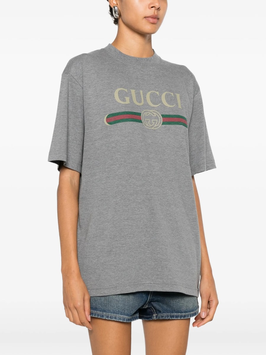 Gucci Gucci Interlocking G Web-stripe T-shirt, view 3