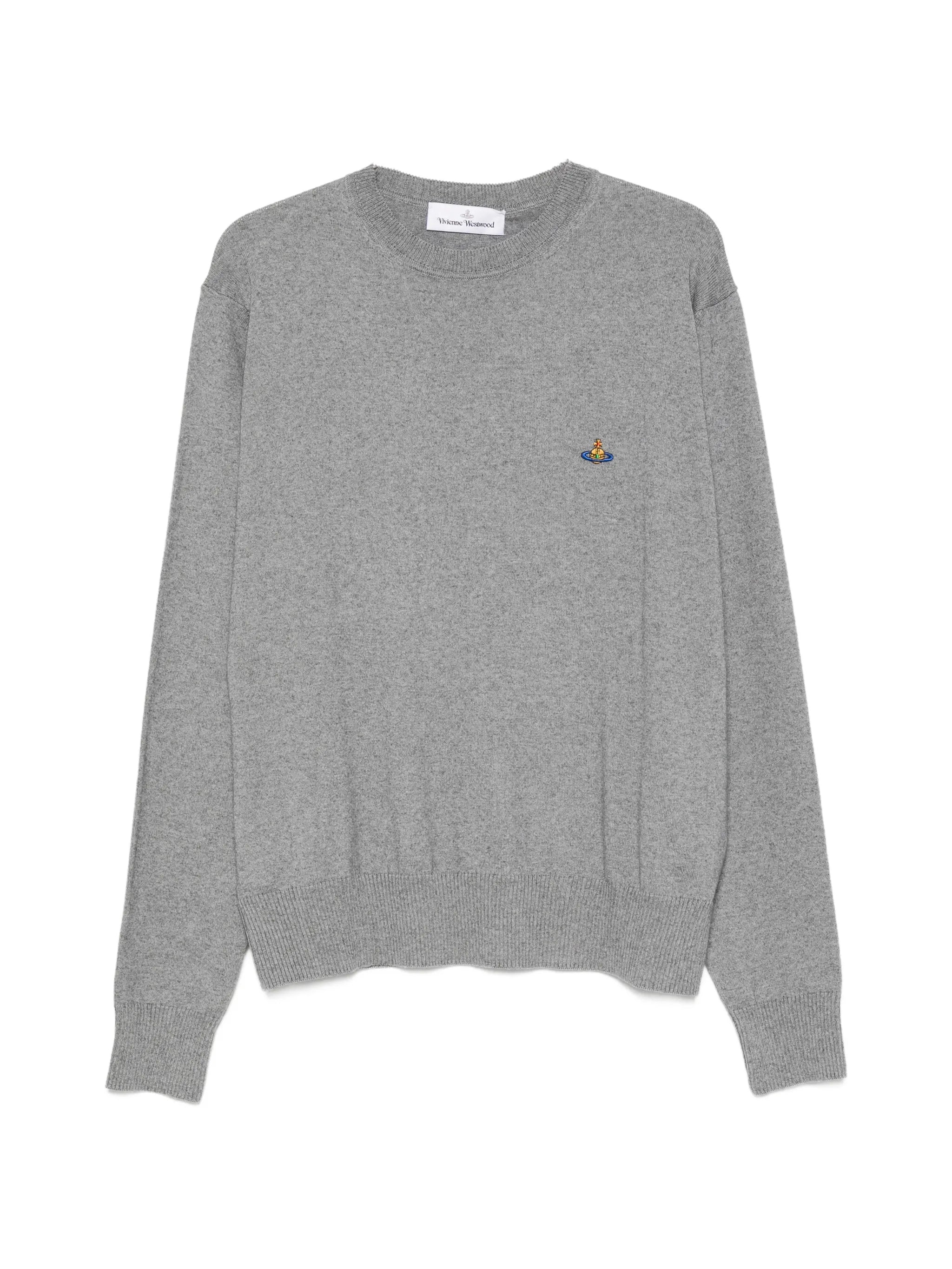 Vivienne Westwood Vivienne Westwood Alex Embroidered-detail Crew-neck Long-sleeve Knitted Cotton T-shirt