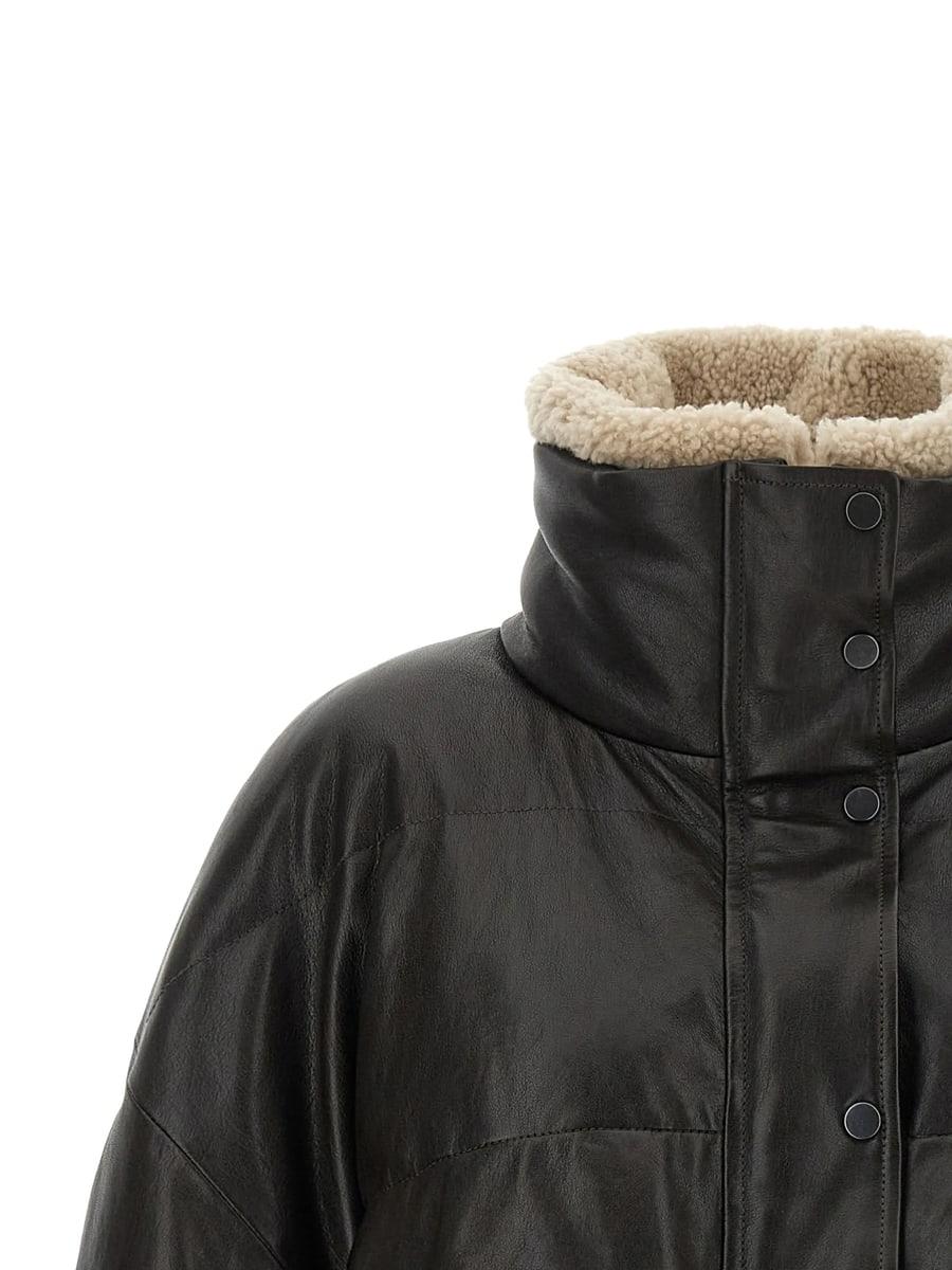 Brunello Cucinelli Brunello Cucinelli Quilted Leather Jacket, view 5