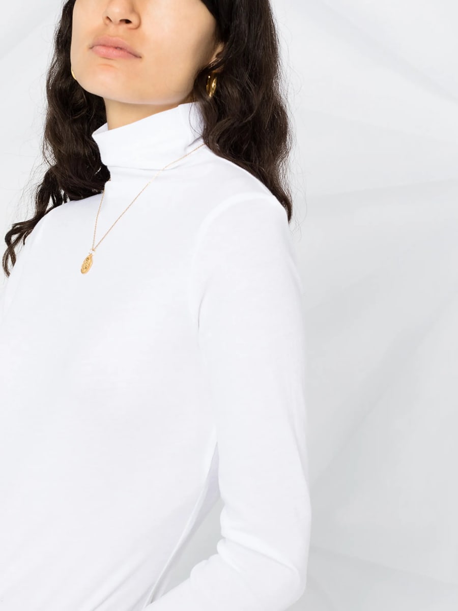 Vince Vince Roll-neck Cotton Blouse, view 3