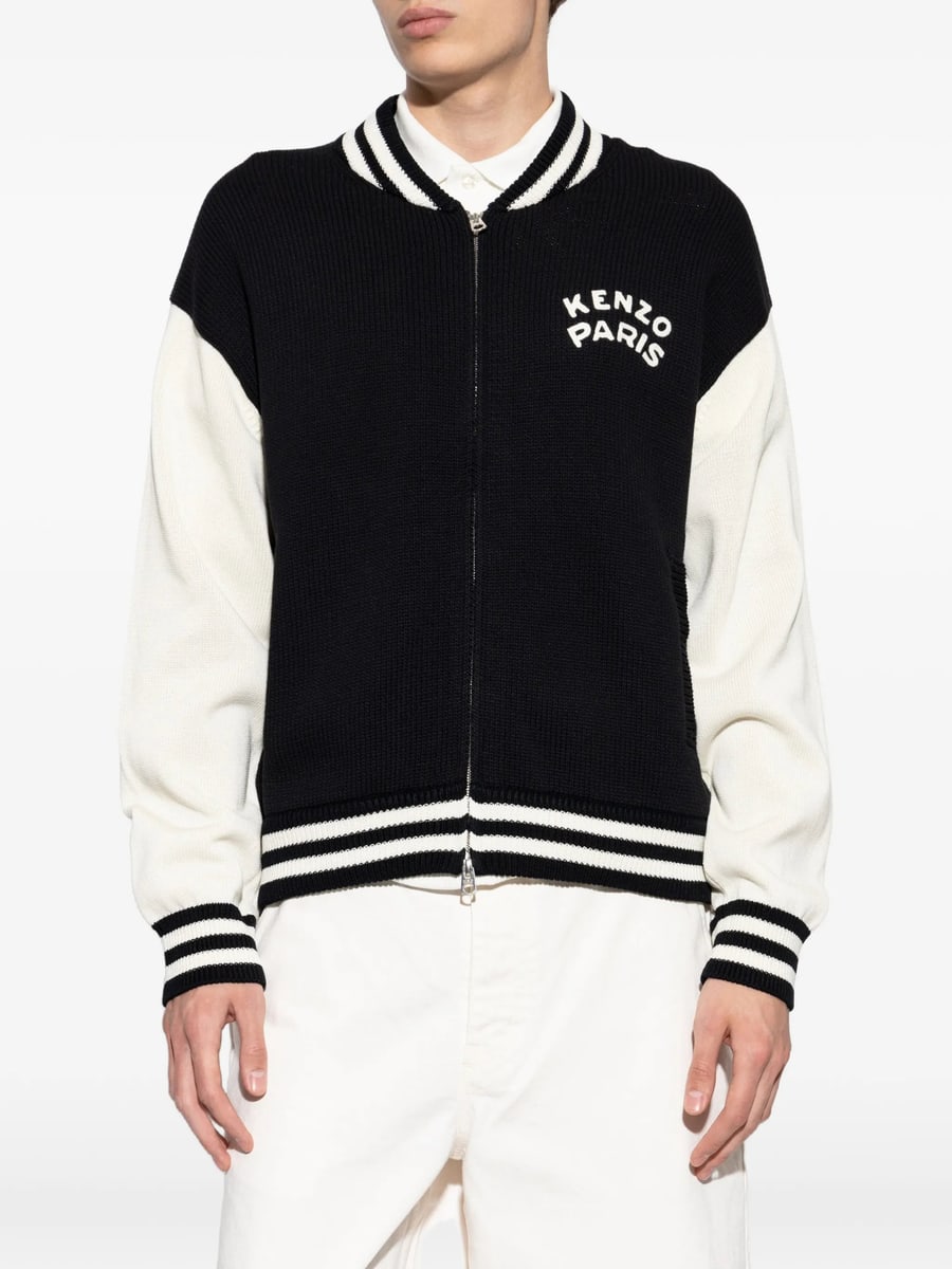 Kenzo Kenzo Logo-embroidered Zip-up Cardigan, view 3