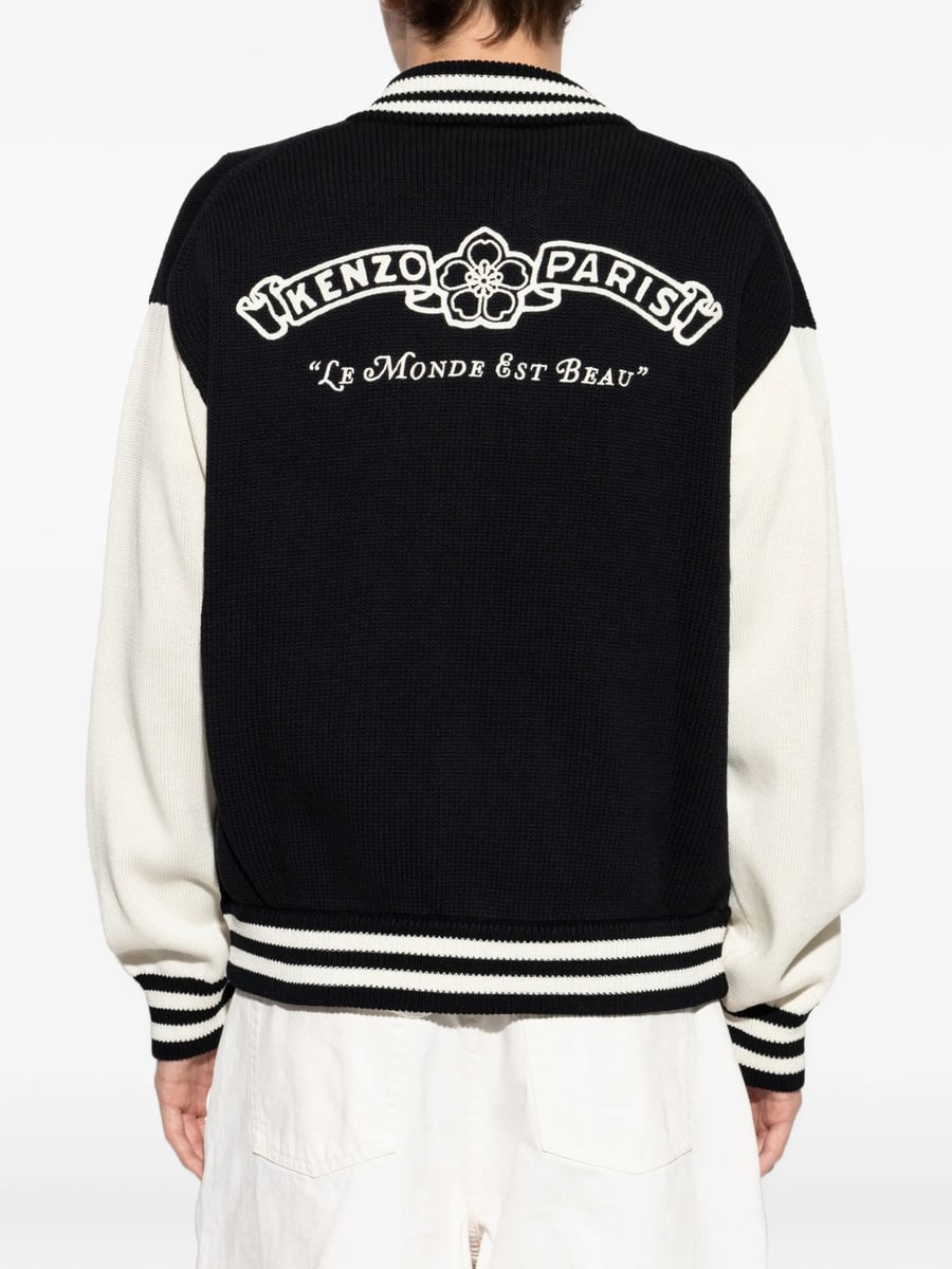 Kenzo Kenzo Logo-embroidered Zip-up Cardigan, view 4