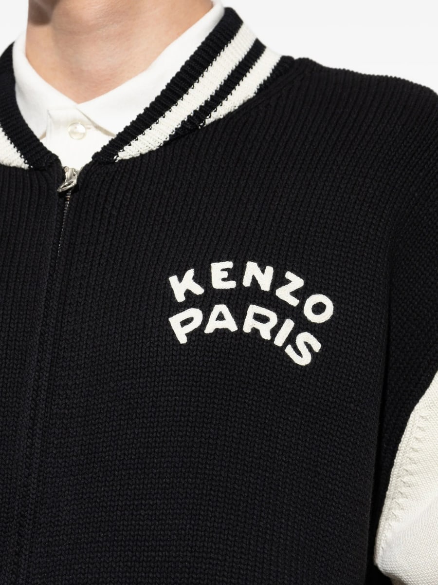 Kenzo Kenzo Logo-embroidered Zip-up Cardigan, view 5