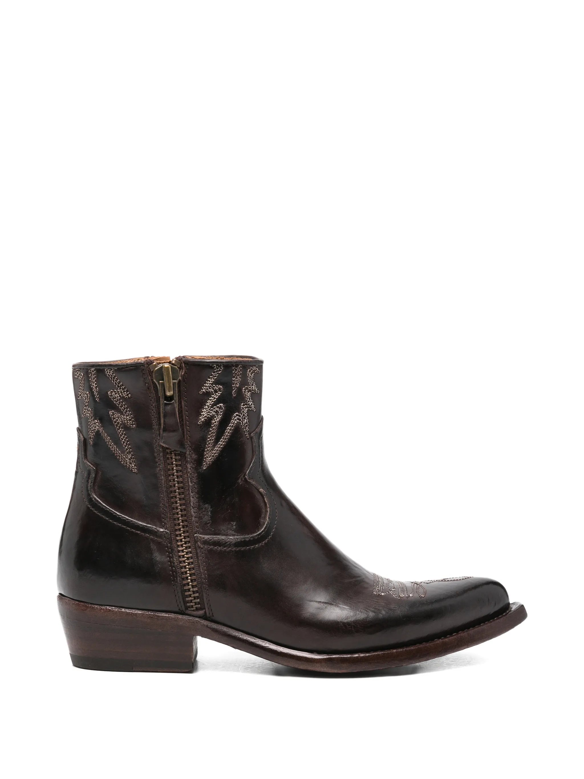 Eraldo Eraldo Embroidered Leather Ankle Boots
