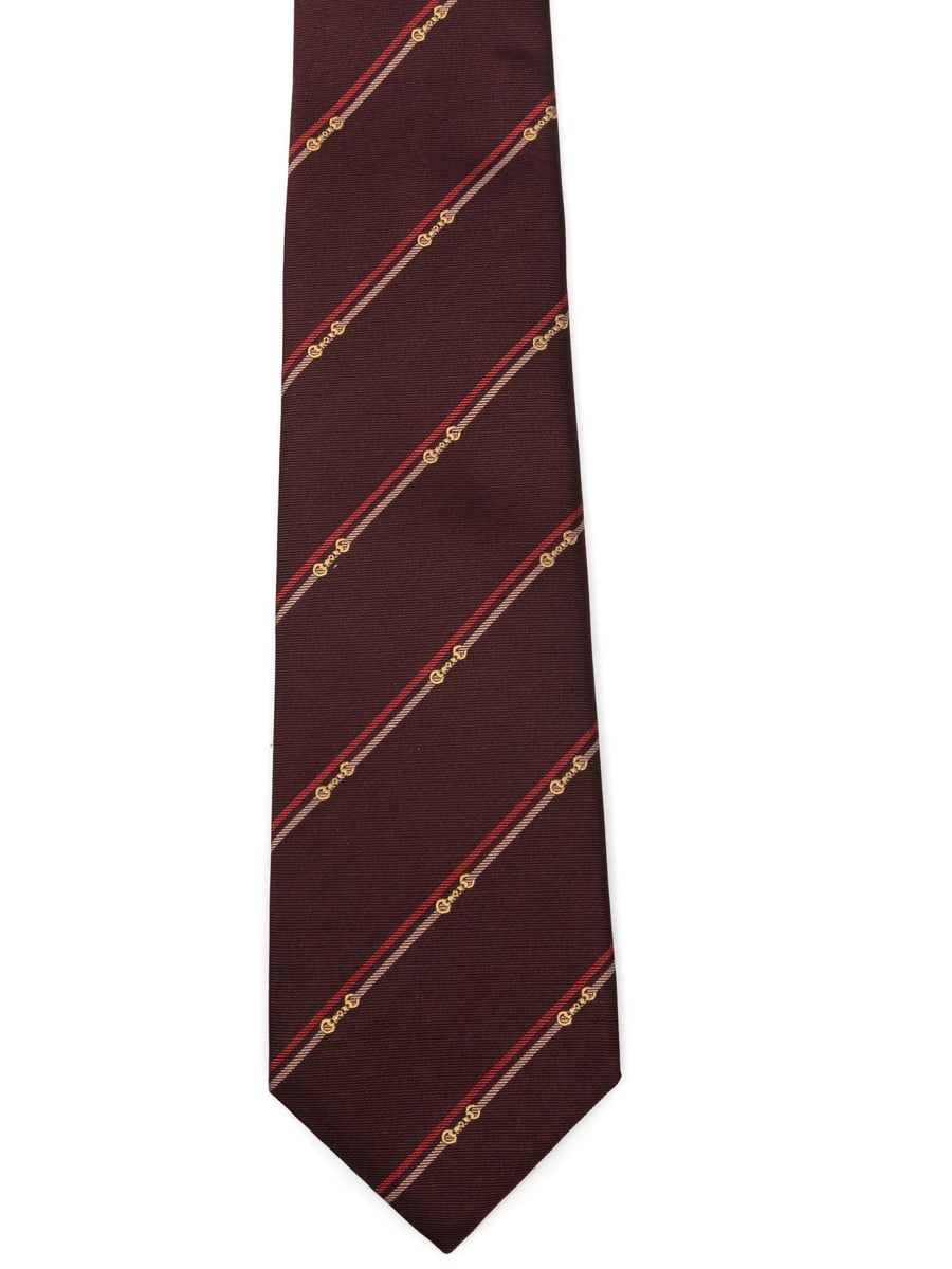 Gucci Gucci Interlocking-G Striped Tie, view 2