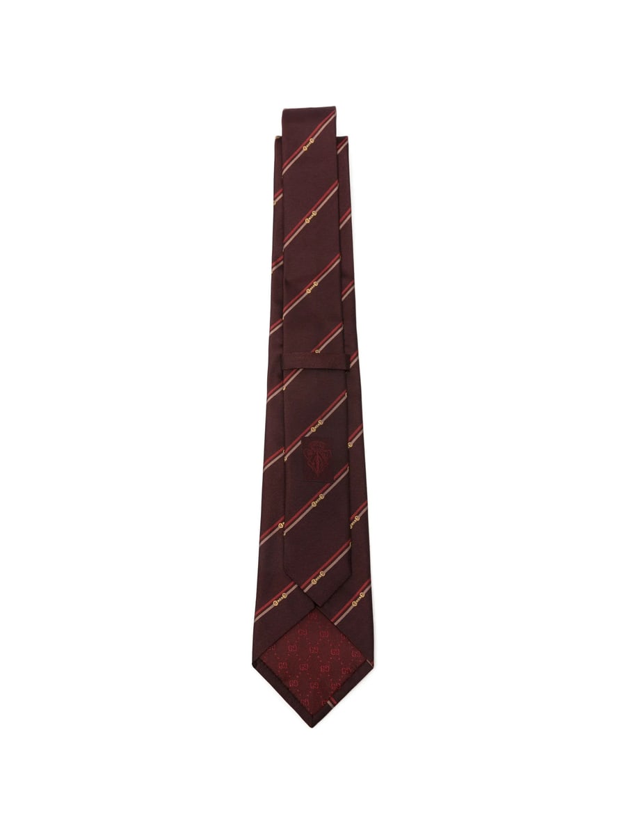 Gucci Gucci Interlocking-G Striped Tie, view 3