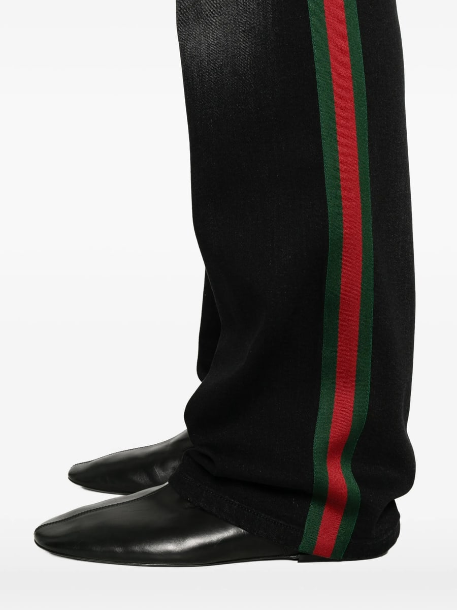 Gucci Gucci Web-stripe Flared Jeans, view 3