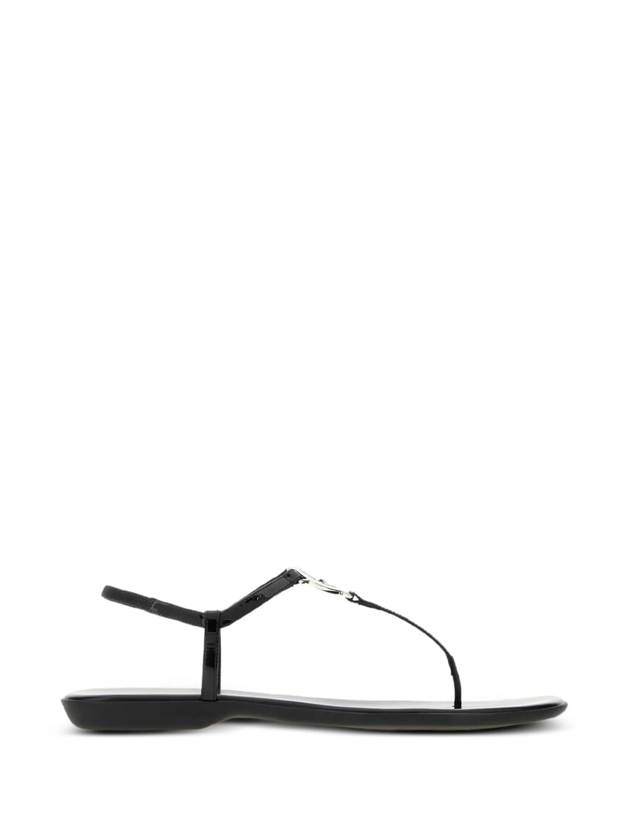 Gucci Gucci Interlocking G Patent-leather Flat Sandals