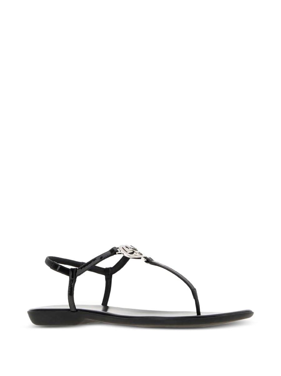 Gucci Gucci Interlocking G Patent-leather Flat Sandals, view 2