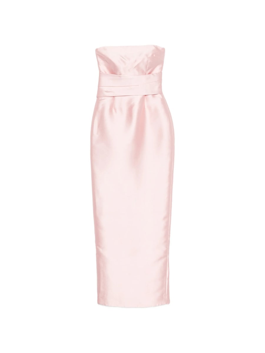 Solace London Solace London Strapless Pleated-waist Maxi Dress