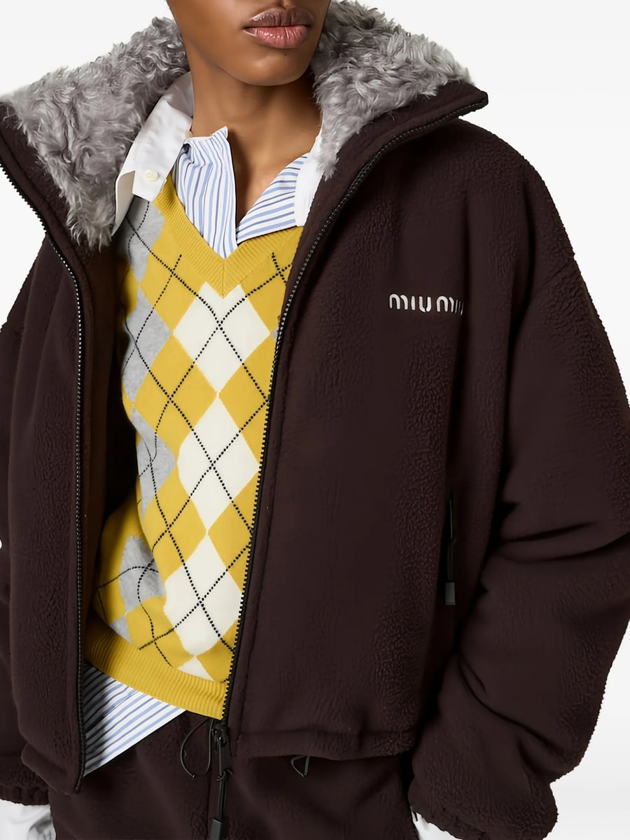 Miu Miu Miu Miu Fleece Down Jacket, view 3