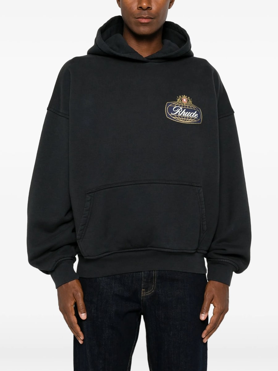Rhude Rhude Logo-print Cotton Hoodie, view 2