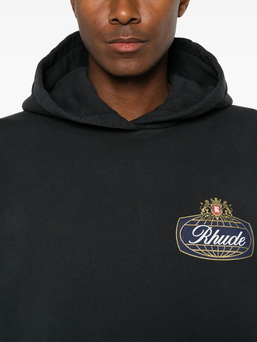 Rhude Rhude Logo-print Cotton Hoodie, view 3