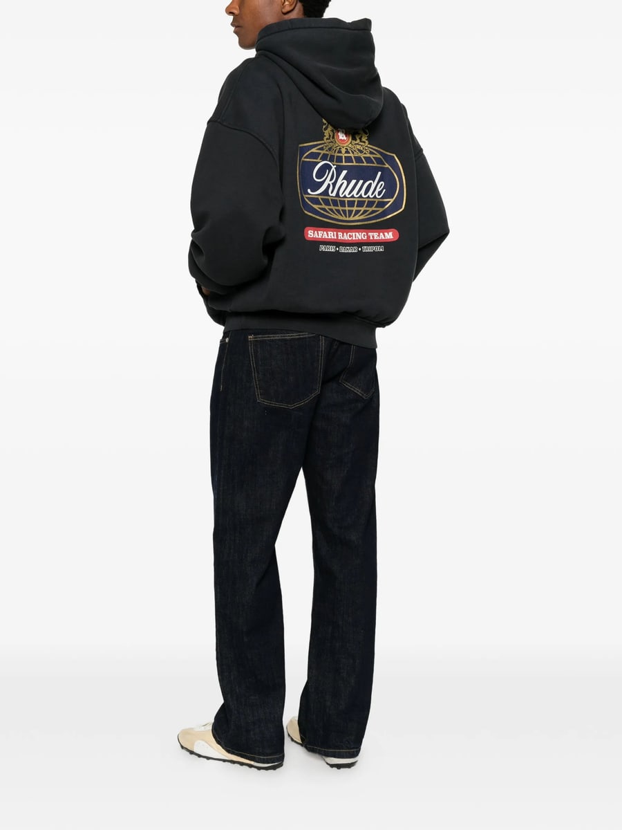 Rhude Rhude Logo-print Cotton Hoodie, view 4