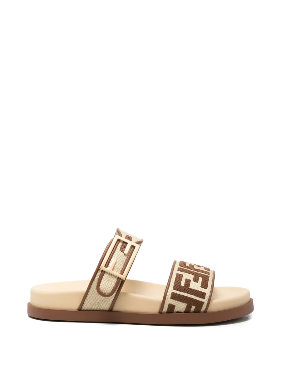 Fendi Fendi FF Logo Buckle Sandals